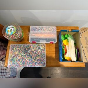 Perler beads and pegboards